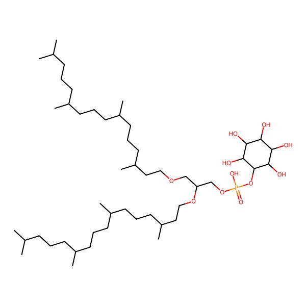 2D Structure of 2,3-Bis(3,7,11,15-tetramethylhexadecoxy)propyl (2,3,4,5,6-pentahydroxycyclohexyl) hydrogen phosphate