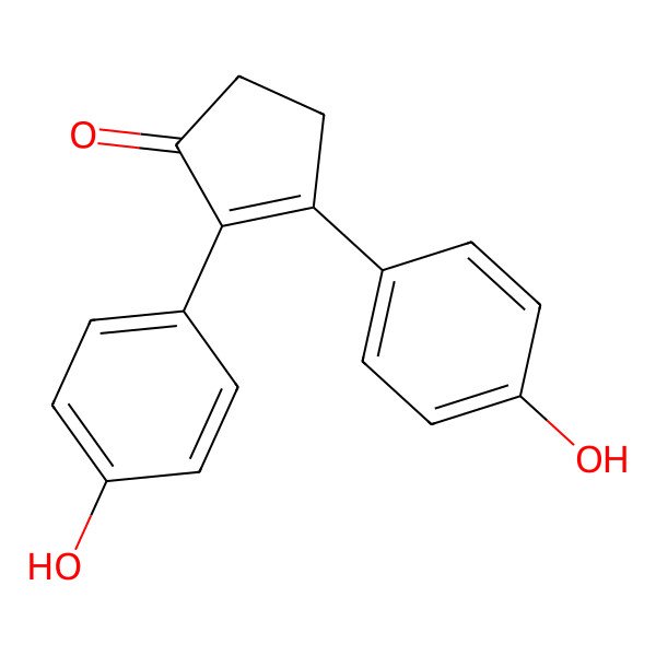 2D Structure of 2,3-Bis(4-hydroxyphenyl)cyclopent-2-en-1-one