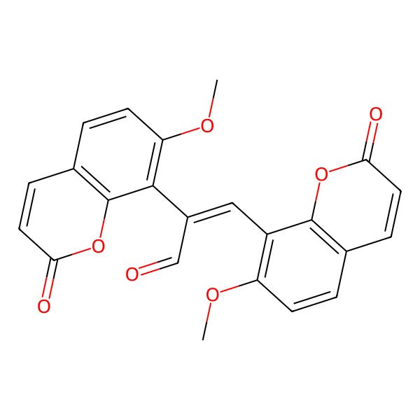 2D Structure of 2,3-Bis(7-methoxy-2-oxochromen-8-yl)prop-2-enal