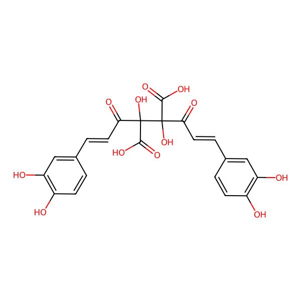 2D Structure of 2,3-bis[(E)-3-(3,4-dihydroxyphenyl)prop-2-enoyl]-2,3-dihydroxybutanedioic acid