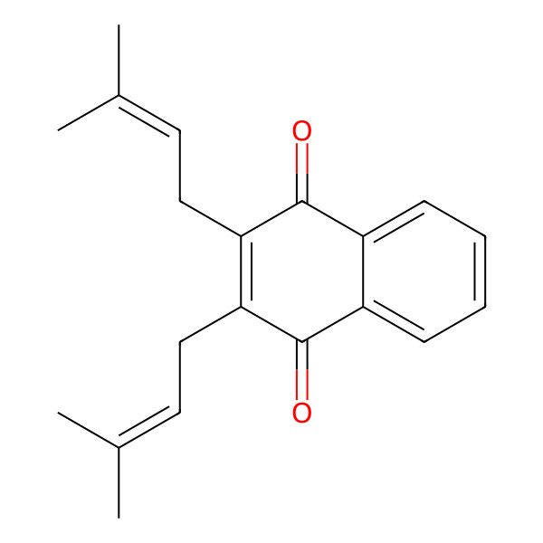 2D Structure of 2,3-Di(3,3-dimethylallyl)-1,4-naphthochinon