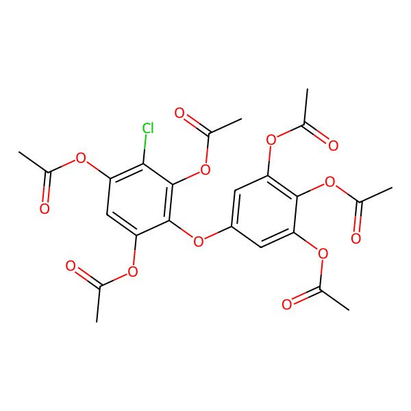 2D Structure of [2,3-Diacetyloxy-5-(2,4,6-triacetyloxy-3-chlorophenoxy)phenyl] acetate