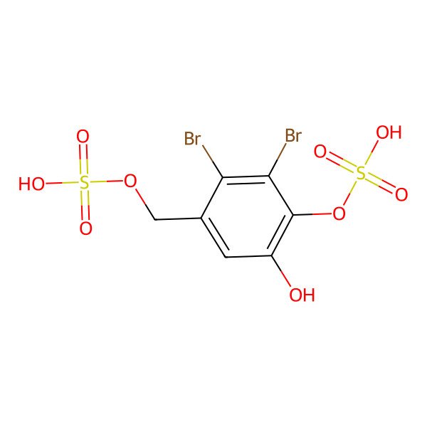2D Structure of [2,3-Dibromo-6-hydroxy-4-(sulfooxymethyl)phenyl] hydrogen sulfate