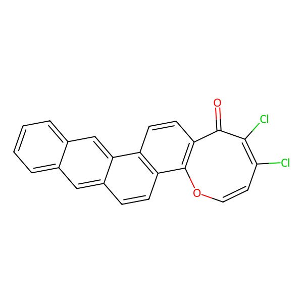2D Structure of 2,3-Dichloro-1H-tetrapheno[4,3-b]oxocin-1-one