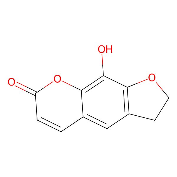 2D Structure of 2,3-Dihydro-9-hydroxy-7H-furo[3,2-g][1]benzopyran-7-one