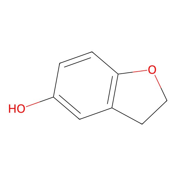2D Structure of 2,3-Dihydro-5-hydroxybenzo(b)furan