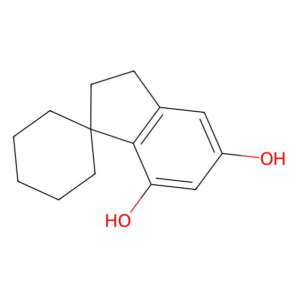2D Structure of 2',3'-Dihydrospiro[cyclohexane-1,1'-indene]-5',7'-diol