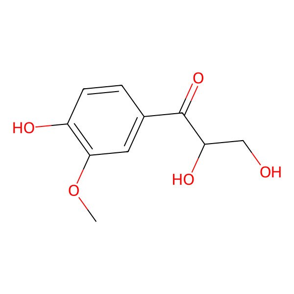 2D Structure of 2,3-Dihydroxy-1-(4-hydroxy-3-methoxyphenyl)-1-propanone 2D Structure of 2,3-Dihydroxy-1-(4-hydroxy-3-methoxyphenyl)-1-propanone