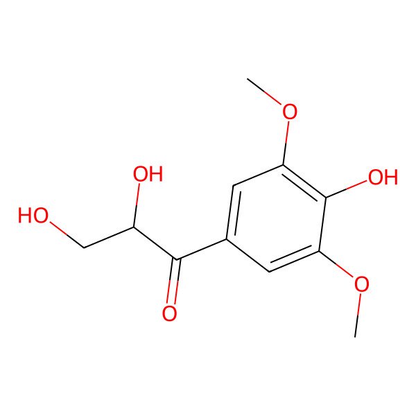2D Structure of 2,3-Dihydroxy-1-(4-hydroxy-3,5-dimethoxyphenyl)propan-1-one