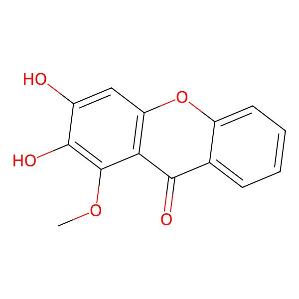 2D Structure of 2,3-Dihydroxy-1-methoxyxanthen-9-one