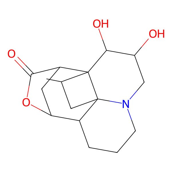 2D Structure of 2,3-Dihydroxy-14-methyl-11-oxa-5-azapentacyclo[7.4.3.110,13.01,16.05,16]heptadecan-12-one