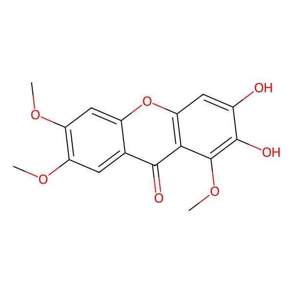 2D Structure of 2,3-Dihydroxy-1,6,7-trimethoxyxanthone 2D Structure of 2,3-Dihydroxy-1,6,7-trimethoxyxanthone