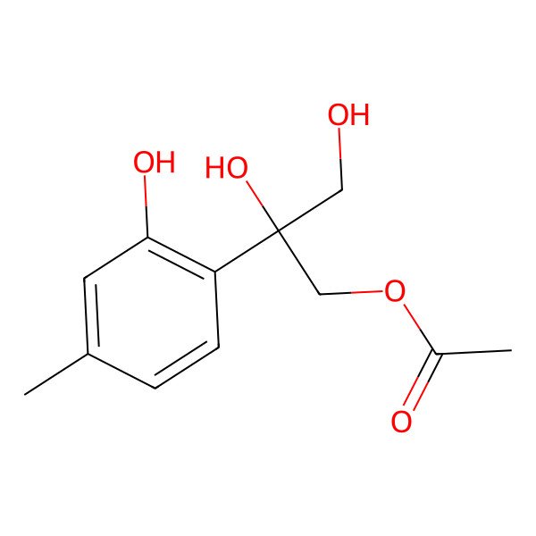 2D Structure of [2,3-Dihydroxy-2-(2-hydroxy-4-methylphenyl)propyl] acetate