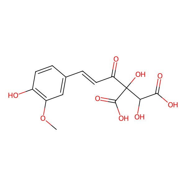2D Structure of 2,3-dihydroxy-2-[(E)-3-(4-hydroxy-3-methoxyphenyl)prop-2-enoyl]butanedioic acid