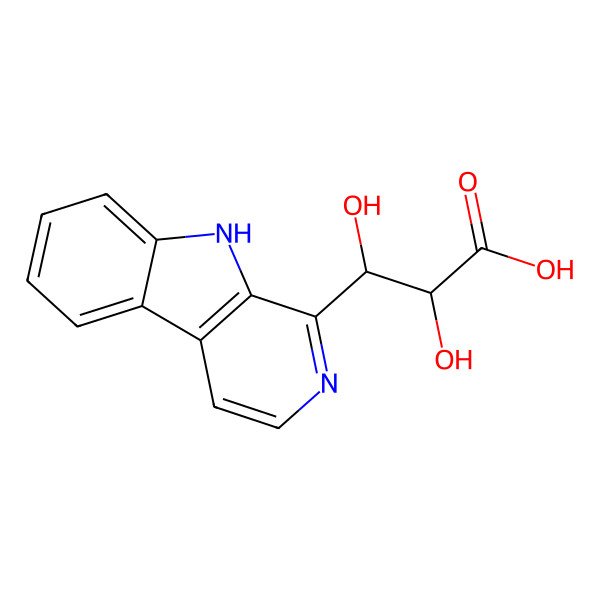 2D Structure of 2,3-dihydroxy-3-(9H-pyrido[3,4-b]indol-1-yl)propanoic acid