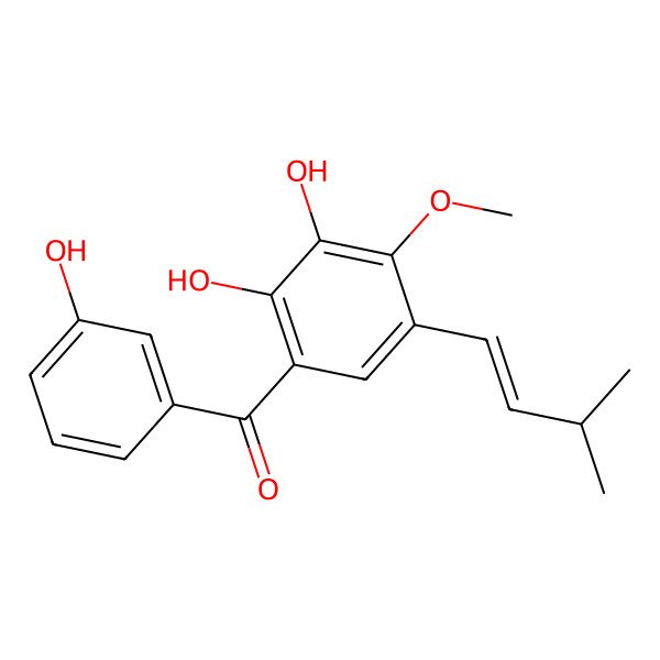 2D Structure of [2,3-dihydroxy-4-methoxy-5-[(E)-3-methylbut-1-enyl]phenyl]-(3-hydroxyphenyl)methanone