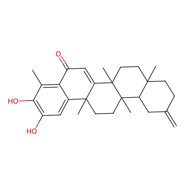 2D Structure of 2,3-Dihydroxy-4,6a,6b,8a,14a-pentamethyl-11-methylidene-7,8,9,10,12,12a,13,14-octahydropicen-5-one