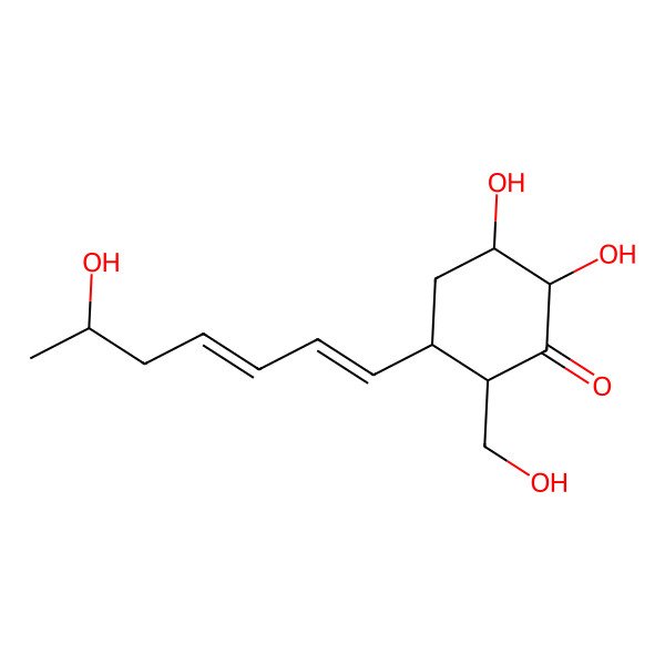 2D Structure of 2,3-Dihydroxy-5-(6-hydroxyhepta-1,3-dienyl)-6-(hydroxymethyl)cyclohexan-1-one