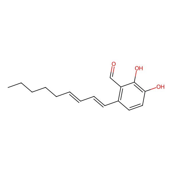 2D Structure of 2,3-Dihydroxy-6-nona-1,3-dienylbenzaldehyde