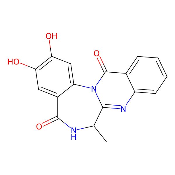 2D Structure of 2,3-Dihydroxy-7-methyl-6,7-dihydroquinazolino[3,2-a][1,4]benzodiazepine-5,13-dione