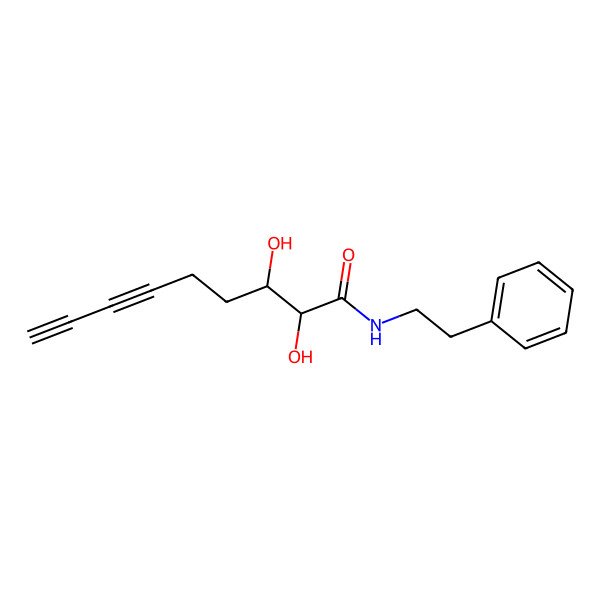 2D Structure of 2,3-dihydroxy-N-(2-phenylethyl)nona-6,8-diynamide 2D Structure of 2,3-dihydroxy-N-(2-phenylethyl)nona-6,8-diynamide