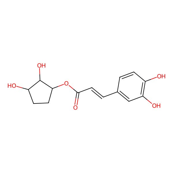 2D Structure of (2,3-Dihydroxycyclopentyl) 3-(3,4-dihydroxyphenyl)prop-2-enoate