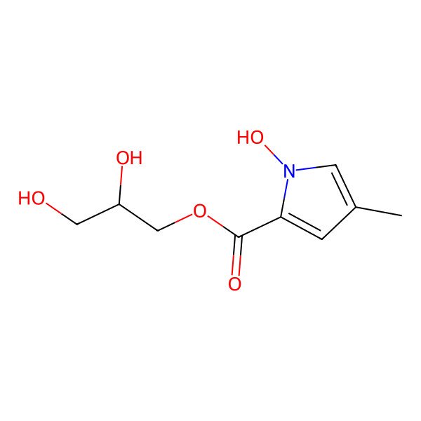 2D Structure of 2,3-Dihydroxypropyl 1-hydroxy-4-methylpyrrole-2-carboxylate