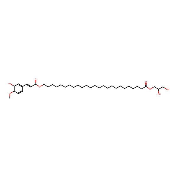 2D Structure of 2,3-Dihydroxypropyl 25-[3-(3-hydroxy-4-methoxyphenyl)prop-2-enoyloxy]pentacosanoate