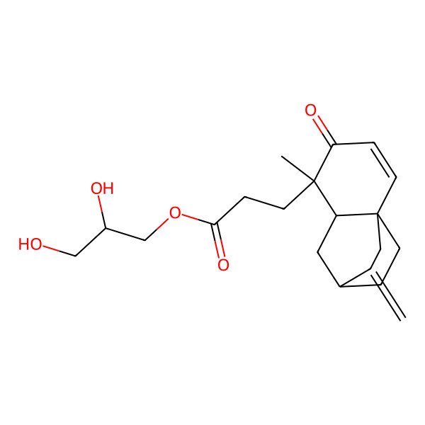 2D Structure of 2,3-Dihydroxypropyl 3-(5-methyl-9-methylidene-4-oxo-5-tricyclo[6.2.2.01,6]dodec-2-enyl)propanoate