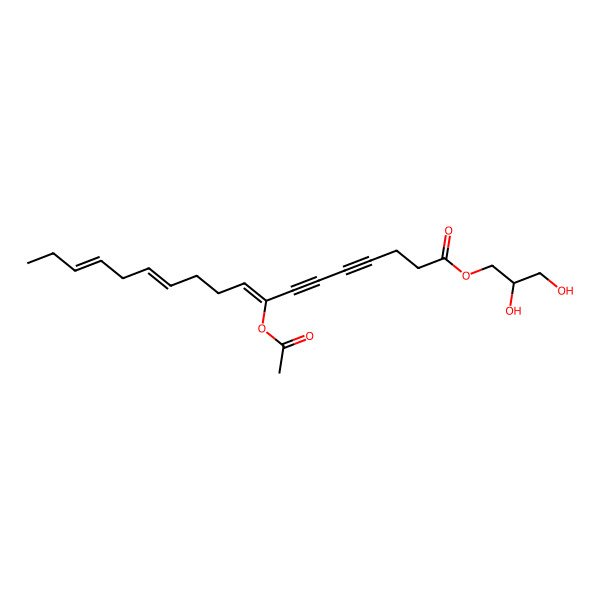 2D Structure of 2,3-Dihydroxypropyl 8-acetyloxyoctadeca-8,12,15-trien-4,6-diynoate
