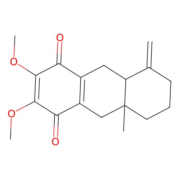 2D Structure of 2,3-Dimethoxy-10a-methyl-8-methylene-5,6,7,8a,9,10-hexahydroanthracene-1,4-dione 2D Structure of 2,3-Dimethoxy-10a-methyl-8-methylene-5,6,7,8a,9,10-hexahydroanthracene-1,4-dione