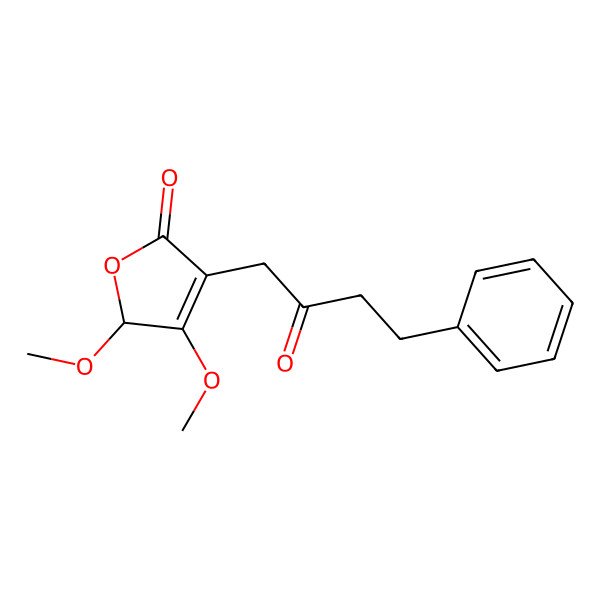 2D Structure of 2,3-dimethoxy-4-(2-oxo-4-phenylbutyl)-2H-furan-5-one