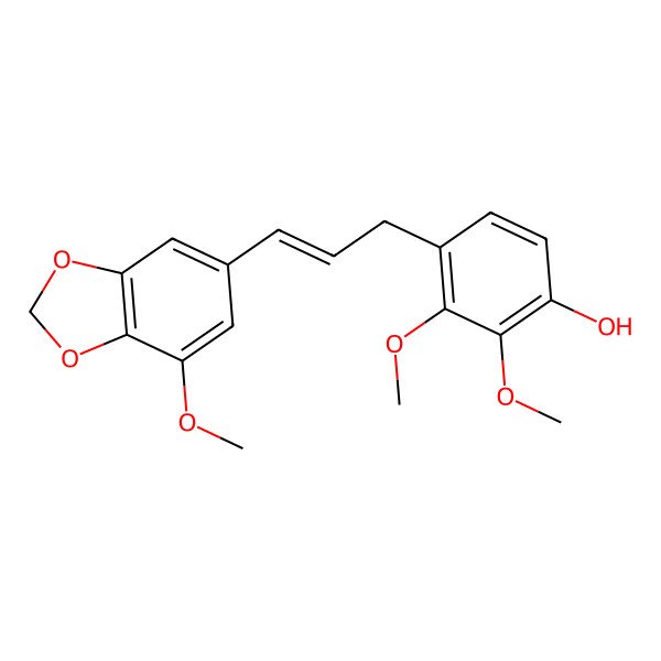 2D Structure of 2,3-dimethoxy-4-[(E)-3-(7-methoxy-1,3-benzodioxol-5-yl)prop-2-enyl]phenol