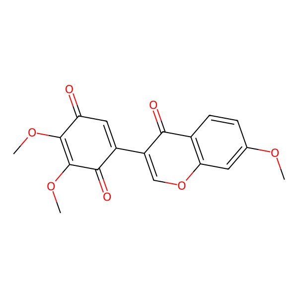 2D Structure of 2,3-Dimethoxy-5-(7-methoxy-4-oxochromen-3-yl)cyclohexa-2,5-diene-1,4-dione
