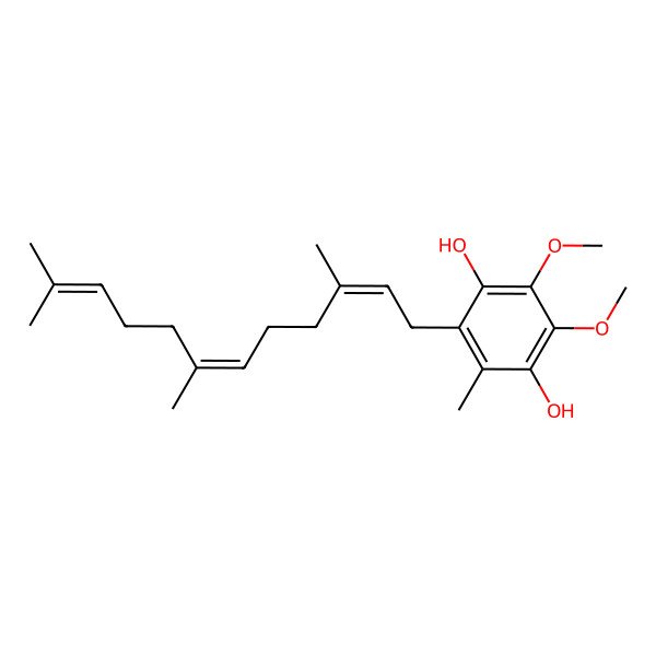 2D Structure of 2,3-dimethoxy-5-methyl-6-[(2E,6E)-3,7,11-trimethyldodeca-2,6,10-trienyl]benzene-1,4-diol
