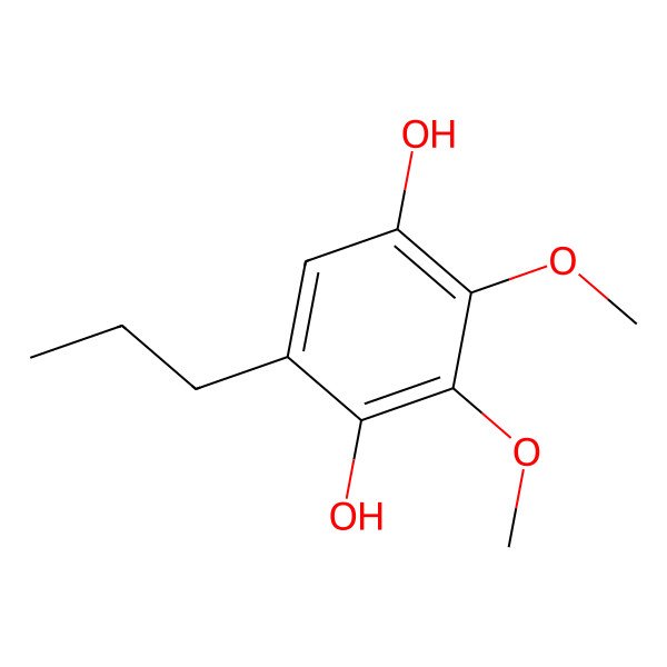 2D Structure of 2,3-Dimethoxy-5-propylbenzene-1,4-diol