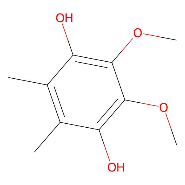2D Structure of 2,3-Dimethoxy-5,6-dimethylbenzene-1,4-diol
