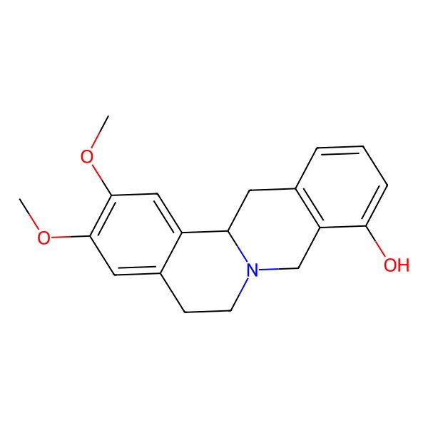 2D Structure of 2,3-dimethoxy-6,8,13,13a-tetrahydro-5H-isoquinolino[2,1-b]isoquinolin-9-ol