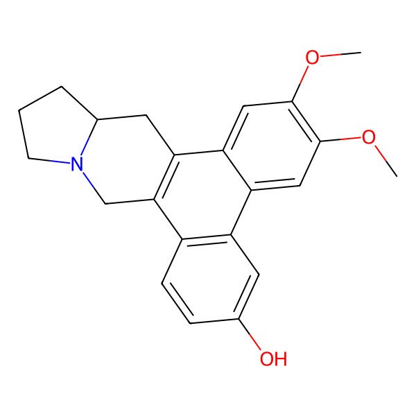 2D Structure of 2,3-Dimethoxy-9,11,12,13,13a,14-hexahydrophenanthro[10,9-f]indolizin-6-ol