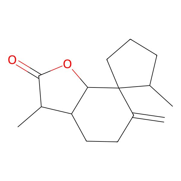 2D Structure of 2',3-dimethyl-6-methylidenespiro[3a,4,5,7a-tetrahydro-3H-1-benzofuran-7,1'-cyclopentane]-2-one
