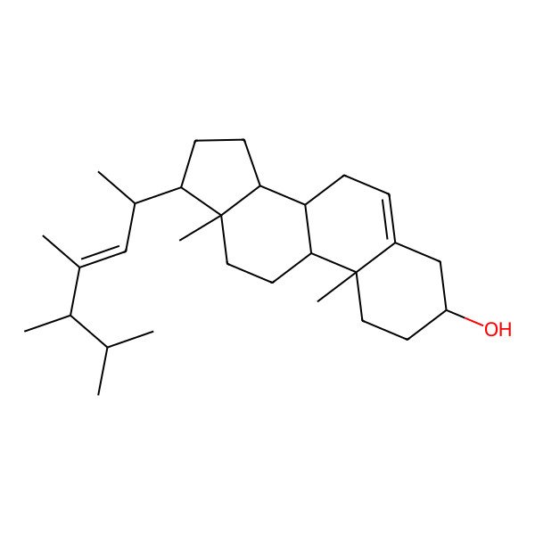 2D Structure of 23-methyl-ergosta-5,22E-dien-3beta-ol