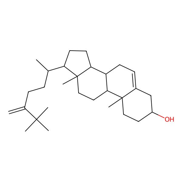 2D Structure of (3S,8R,9R,10R,13R,14R,17R)-17-[(2R)-6,6-dimethyl-5-methylideneheptan-2-yl]-10,13-dimethyl-2,3,4,7,8,9,11,12,14,15,16,17-dodecahydro-1H-cyclopenta[a]phenanthren-3-ol