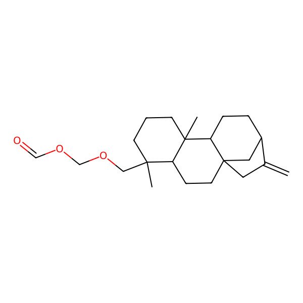 2D Structure of [(1S,4S,5R,9S,10R,13R)-5,9-dimethyl-14-methylidene-5-tetracyclo[11.2.1.01,10.04,9]hexadecanyl]methoxymethyl formate