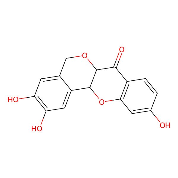 2D Structure of 2,3,10-trihydroxy-6a,12a-dihydro-5H-isochromeno[4,3-b]chromen-7-one