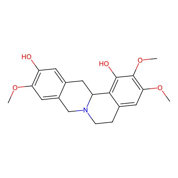 2D Structure of 2,3,10-trimethoxy-6,8,13,13a-tetrahydro-5H-isoquinolino[2,1-b]isoquinoline-1,11-diol