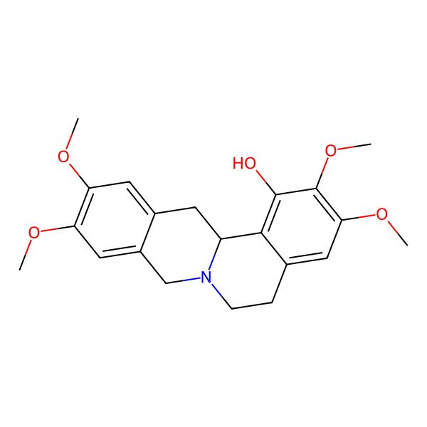 2D Structure of 2,3,10,11-tetramethoxy-6,8,13,13a-tetrahydro-5H-isoquinolino[2,1-b]isoquinolin-1-ol
