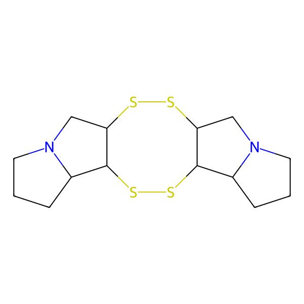 2D Structure of 2,3,12,13-Tetrathia-9,16-diazapentacyclo[12.6.0.04,11.05,9.016,20]icosane