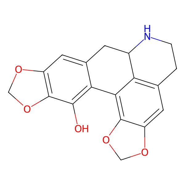 2D Structure of 5,7,19,21-Tetraoxa-13-azahexacyclo[10.10.1.02,10.04,8.016,23.018,22]tricosa-1(23),2,4(8),9,16,18(22)-hexaen-3-ol
