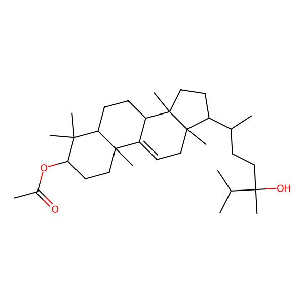 2D Structure of [17-(5-hydroxy-5,6-dimethylheptan-2-yl)-4,4,10,13,14-pentamethyl-2,3,5,6,7,8,12,15,16,17-decahydro-1H-cyclopenta[a]phenanthren-3-yl] acetate