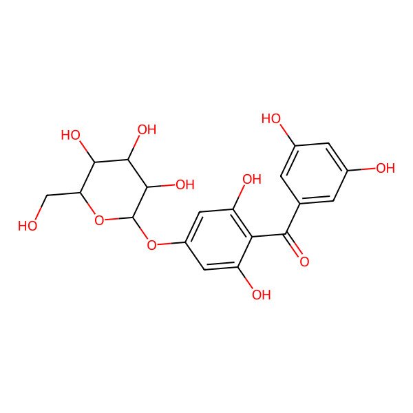 2D Structure of (3,5-dihydroxyphenyl)-[2,6-dihydroxy-4-[(2S,3R,4S,5S,6R)-3,4,5-trihydroxy-6-(hydroxymethyl)oxan-2-yl]oxyphenyl]methanone